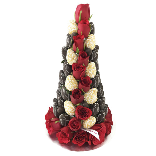 40cm Black & Red Strawberry Tower (Large)